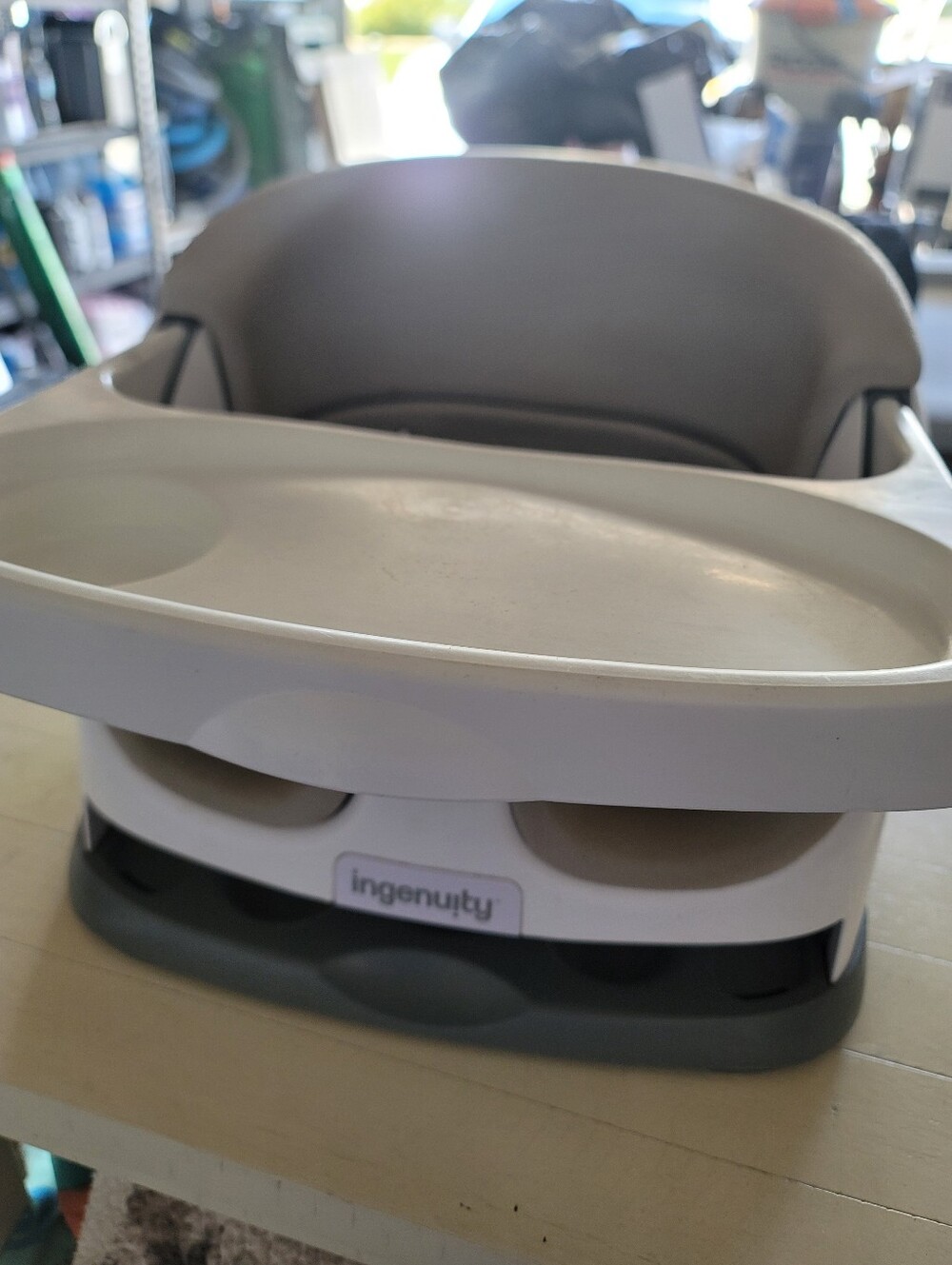 Ingenuity Gray Portable Booster Seat with Removable Tray